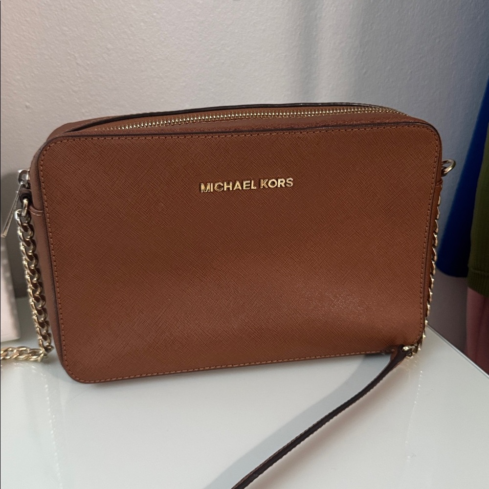 Michael Kors Tan Crossbody with Gold Accents